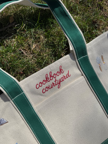 Cookbook Courtyard x Knotty But Sweet: The Farmer's Market Tote