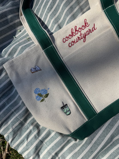Cookbook Courtyard x Knotty But Sweet: The Farmer's Market Tote