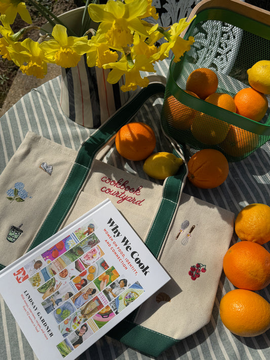 Cookbook Courtyard x Knotty But Sweet: The Farmer's Market Tote